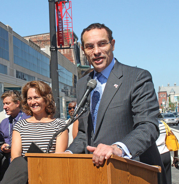 Current D.C. Councilmember Vincent Gray, on H Street in 2011.